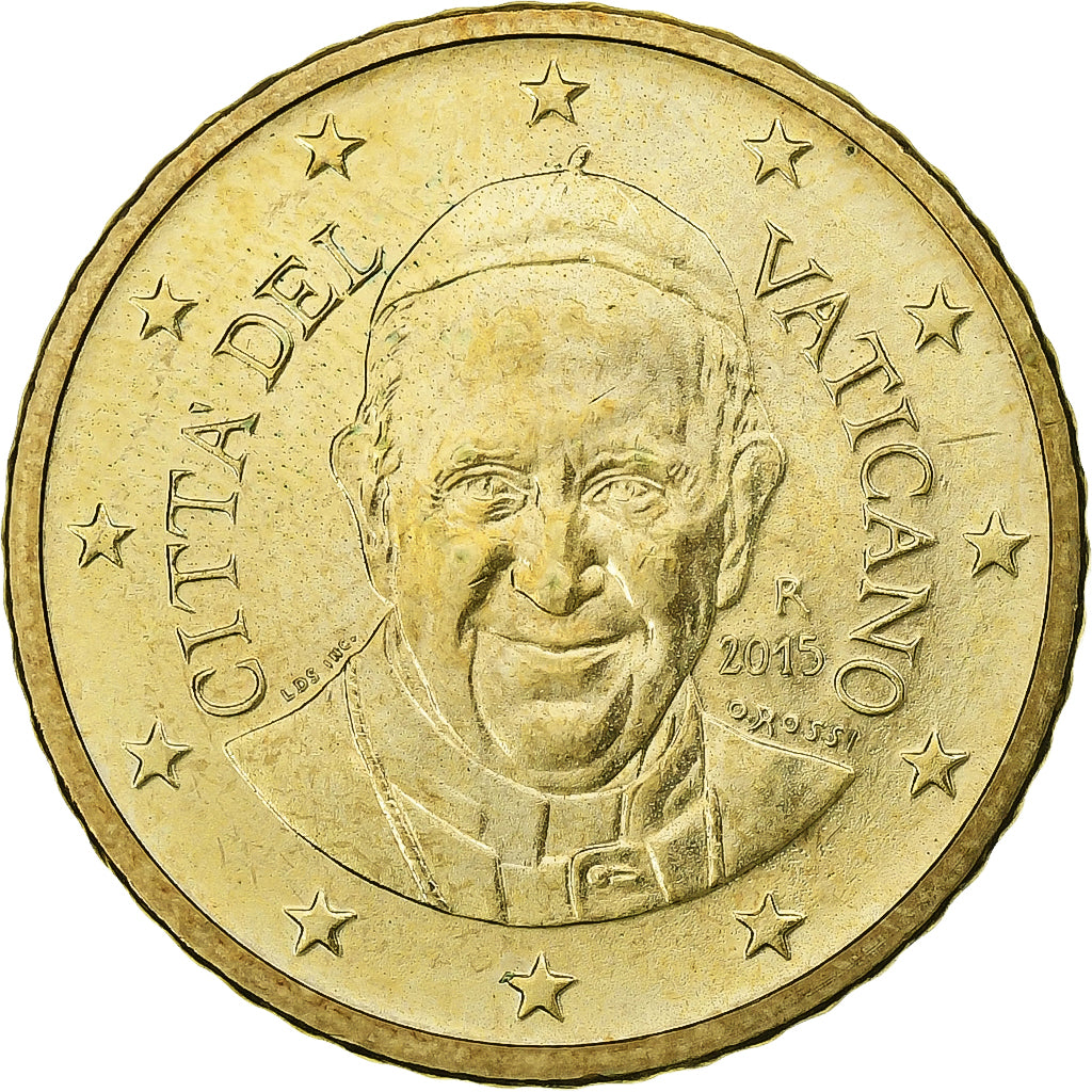 Vatican, Francis, 50 Euro Cent, 2015, Rome, Nordic gold, MS(63), KM:460