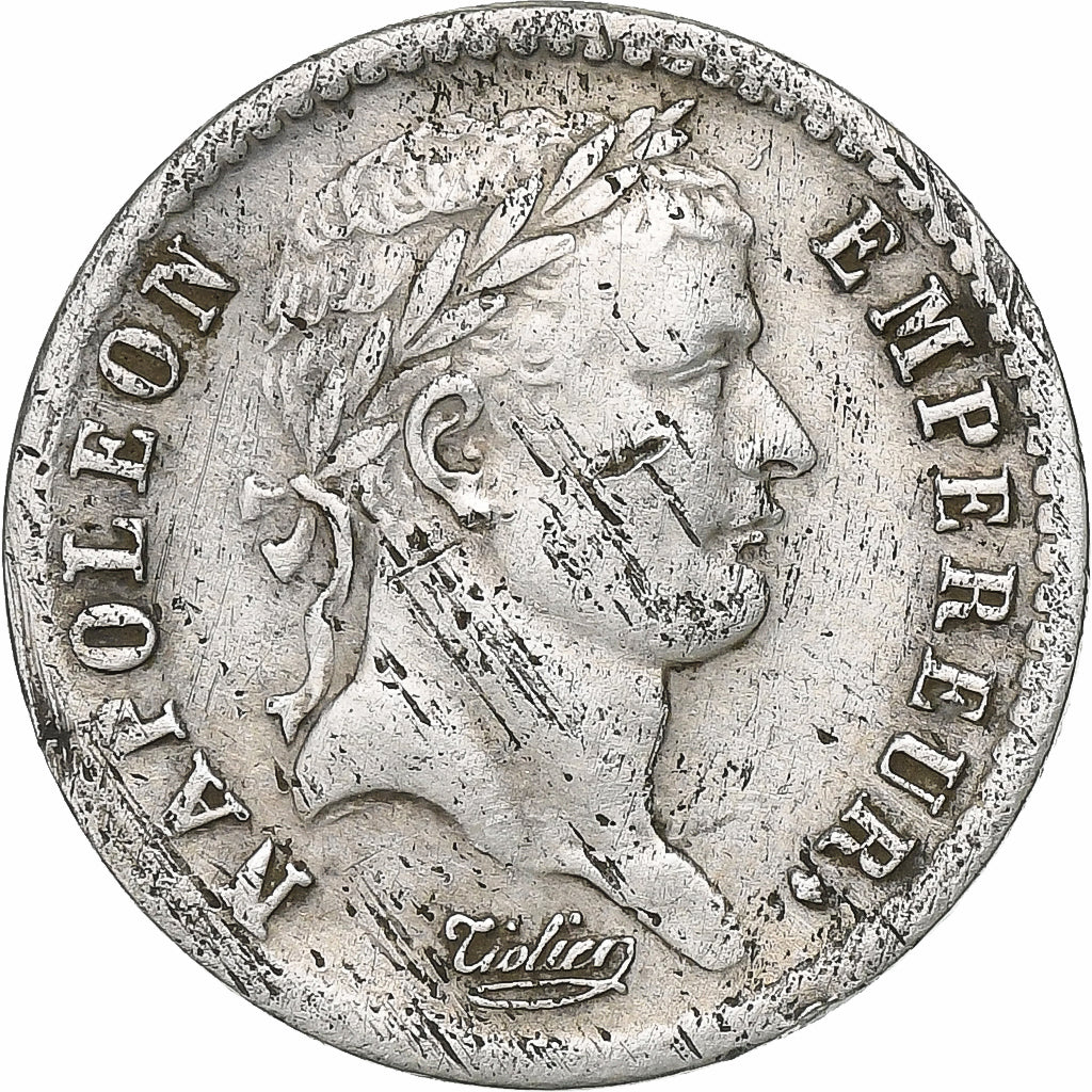 Francja, Napoleon I, Demi Franc, 1811, Paris, Srebro, AU(50-53), Gadoury:399