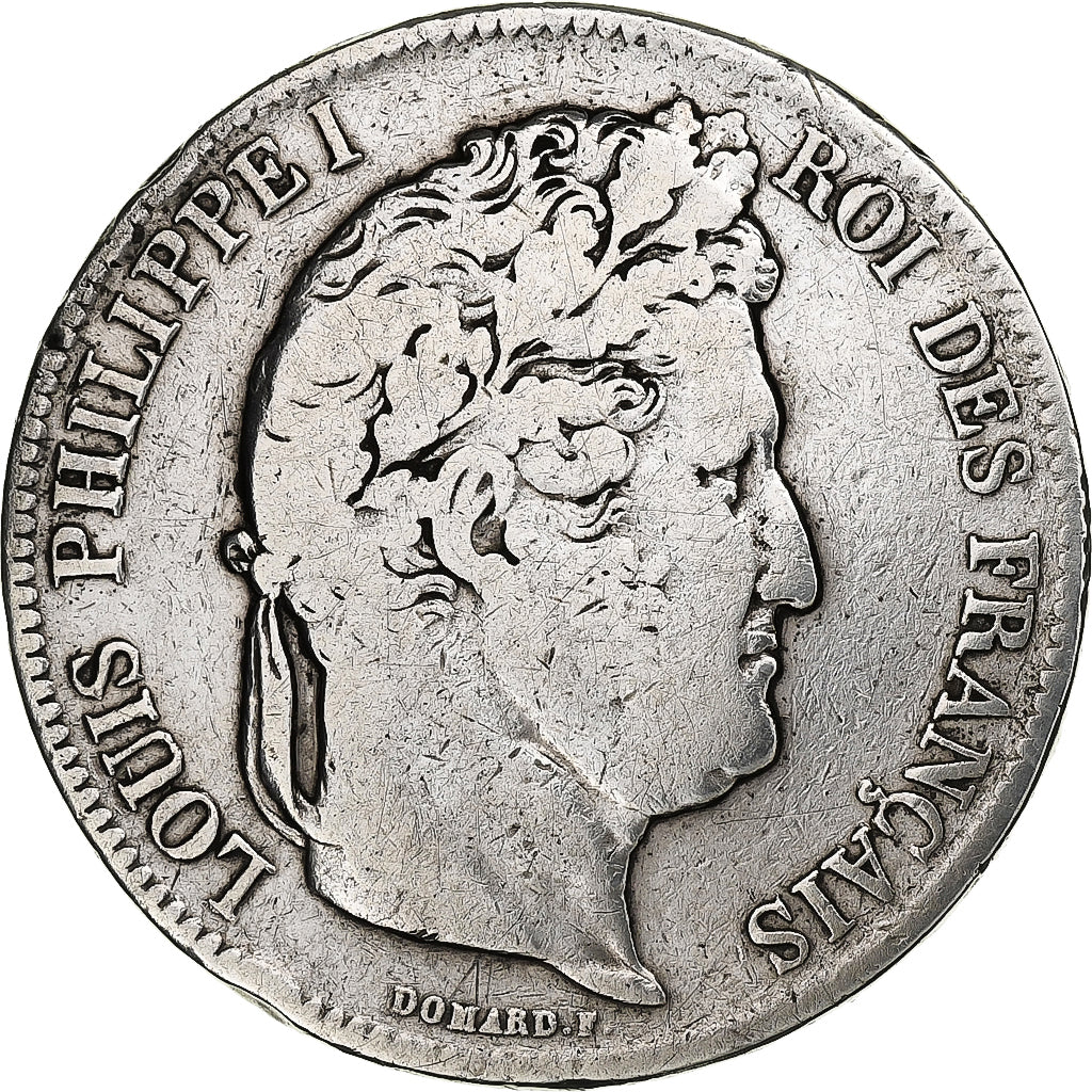 Frankrijk, Louis-Philippe, 5 Francs, 1832, Strasbourg, Zilver, FR, Gadoury:678