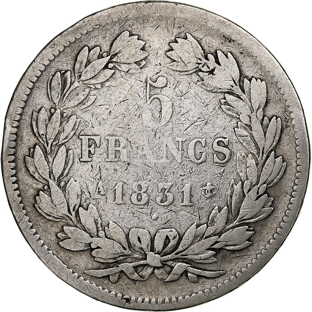 Frankrijk, Louis-Philippe, 5 Francs, 1831, Paris, Zilver, ZG+, Gadoury:677a