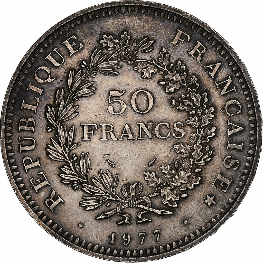 France, 50 Francs, Hercule, 1977, Paris, Argent, SUP+, Gadoury:882