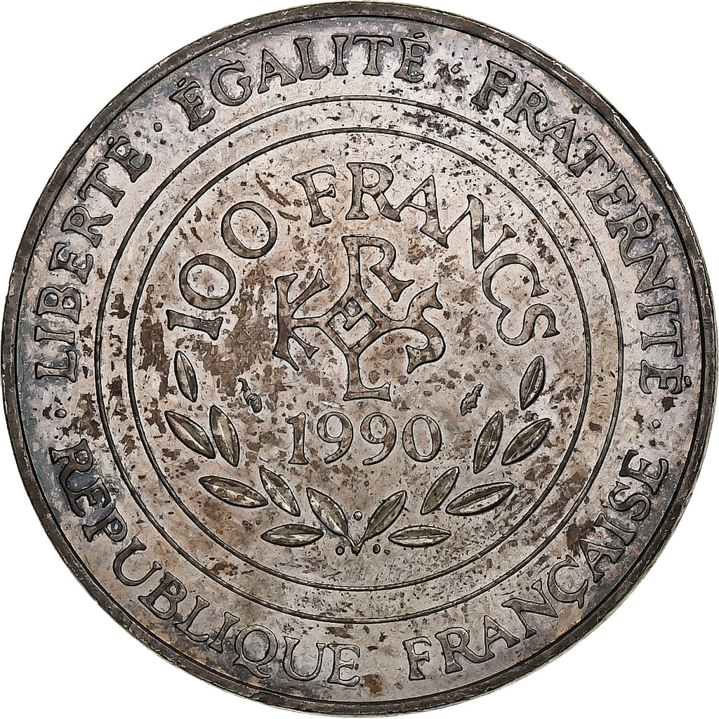 Francia, 100 Francs, Charlemagne, 1990, Paris, Plata, EBC, Gadoury:905