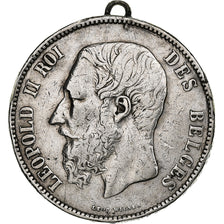 Belgium, Leopold II, 5 Francs, 1868, Brussels, Silver, VF(30-35)