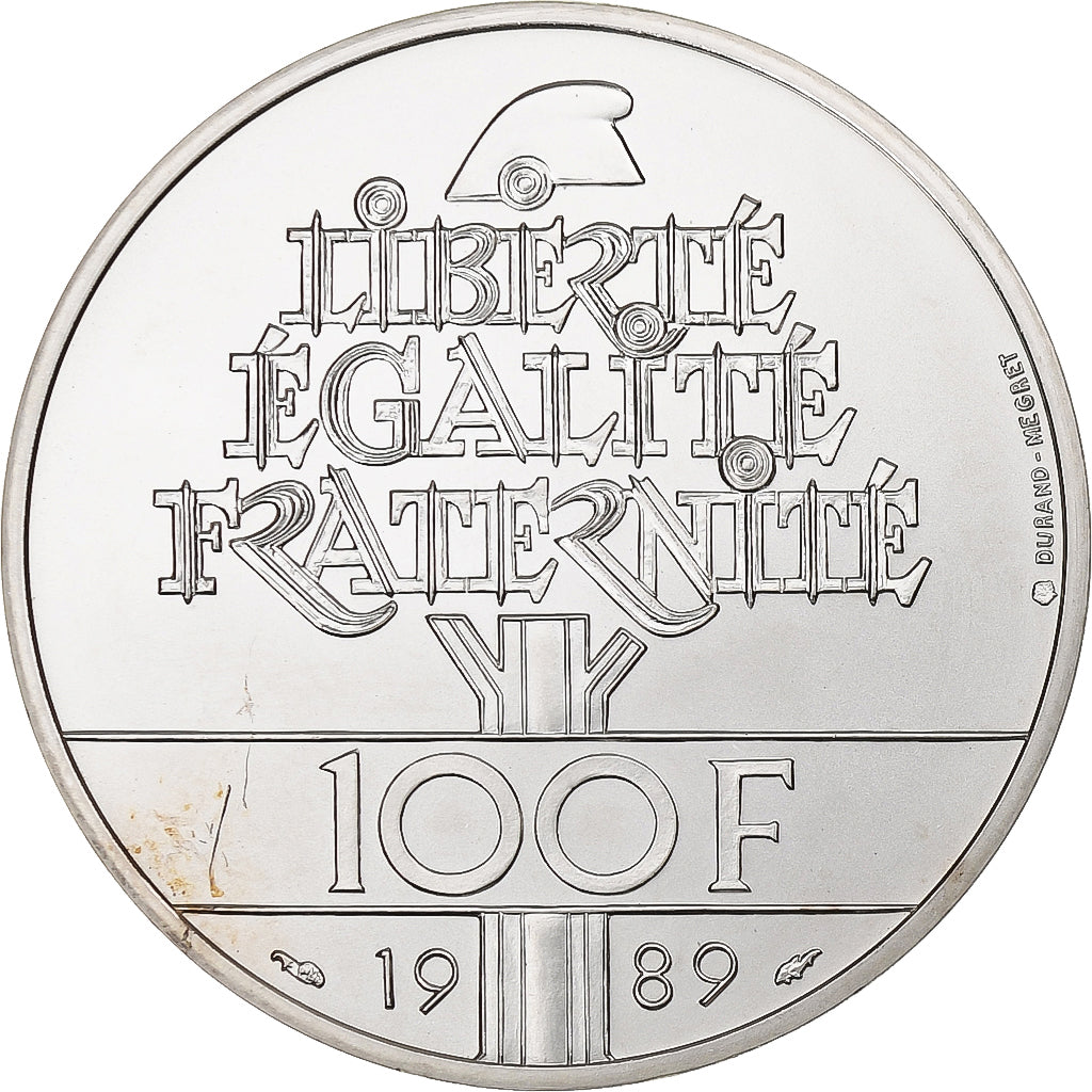 Frankreich, 100 Francs, Droits de l'Homme, 1989, MDP, ESSAI, Silber, UNZ+