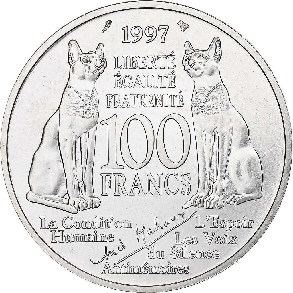 France, 100 Francs, André Malraux, 1997, MDP, ESSAI, Argent, SPL+, Gadoury:954