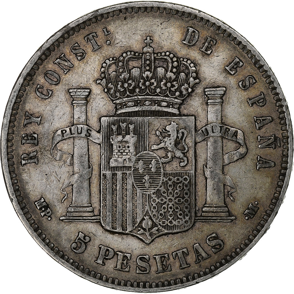 Spain, Alfonso XIII, 5 Pesetas, 1890, Madrid, Silver, EF(40-45), KM:689