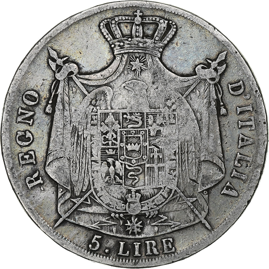 Royaume d'Italie, Napoléon I, 5 Lire, 1811, Milan, Argent, TB+, Gadoury:IT 28