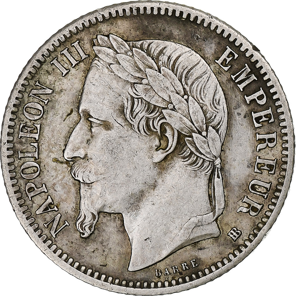 France, Napoléon III, 1 Franc, 1868, Strasbourg, Double BB, Argent, TTB+