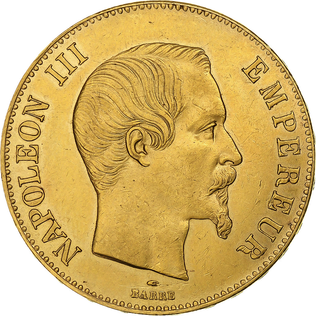 Francia, Napoleon III, 100 Francs, 1858, Paris, Oro, SPL-, Gadoury:1135