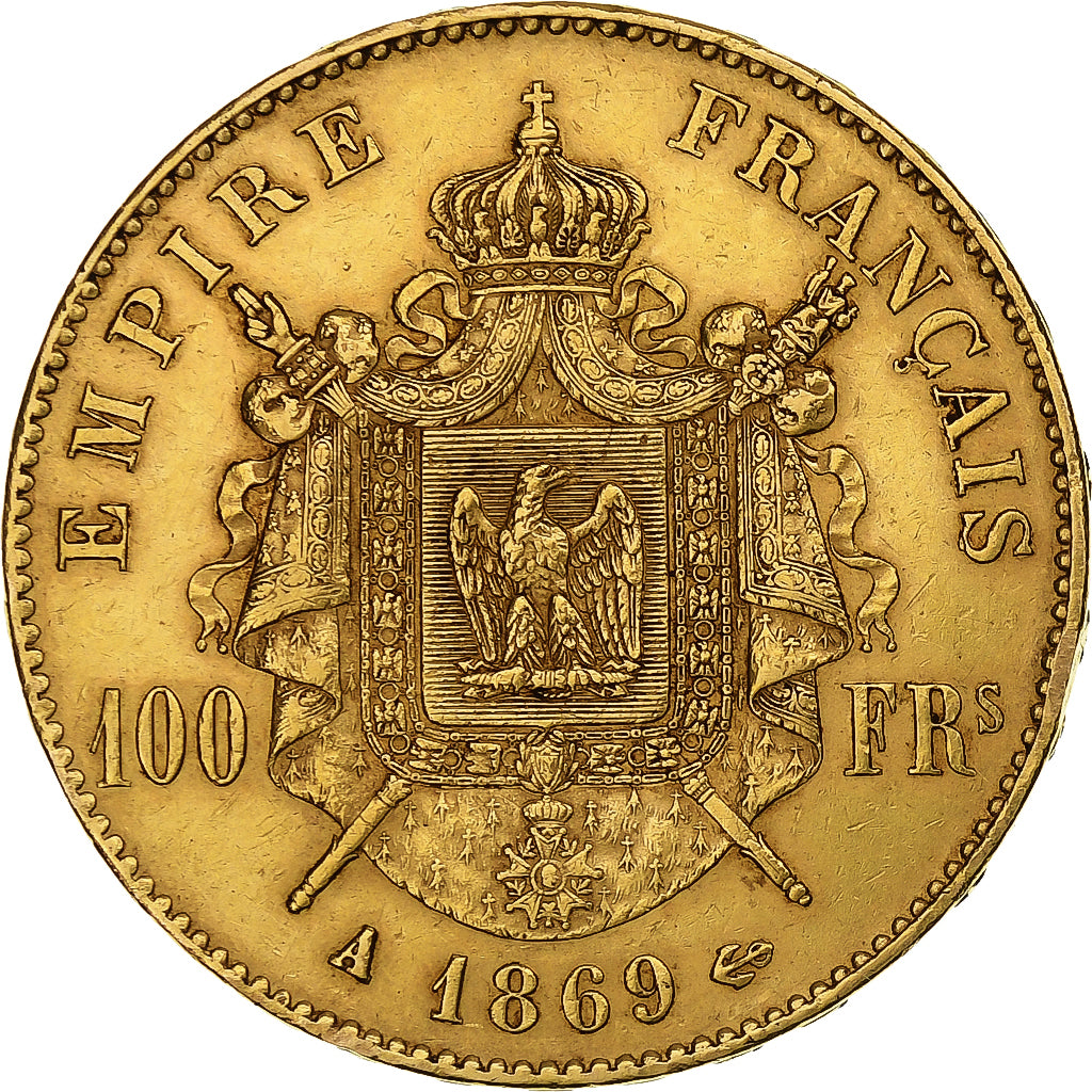 Frankreich, Napoleon III, 100 Francs, 1869, Paris, Gold, VZ, Gadoury:1136