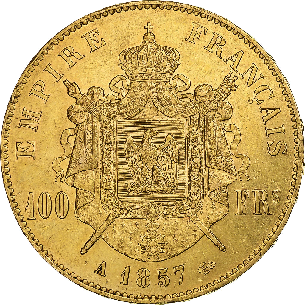 Francia, Napoleon III, 100 Francs, 1857, Paris, Oro, EBC, Gadoury:1135, KM:786.1