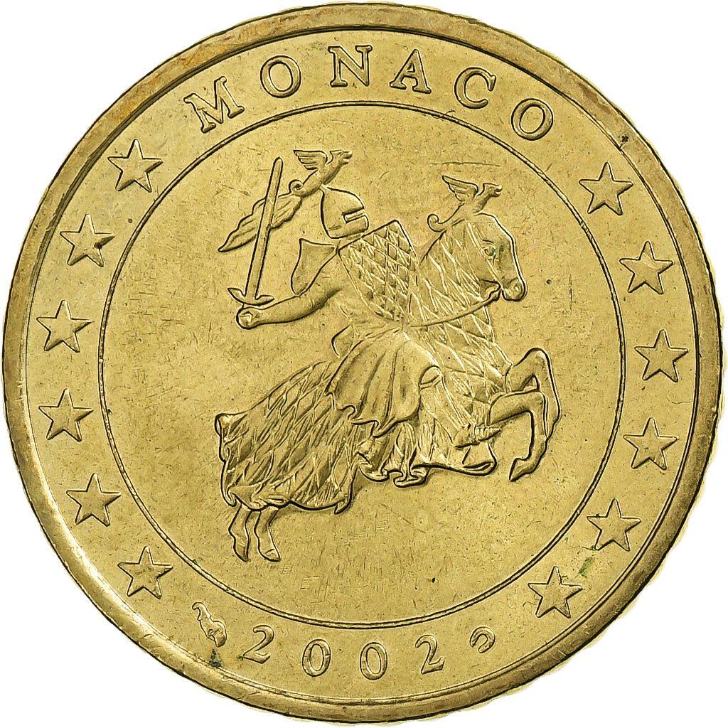 France, Rainier III, 50 Euro Cent, 2002, Nordic gold, MS(63), KM:172