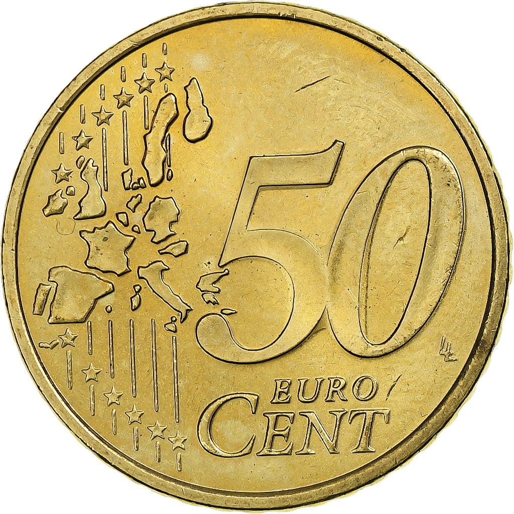 France, Rainier III, 50 Euro Cent, 2002, Nordic gold, MS(63), KM:172