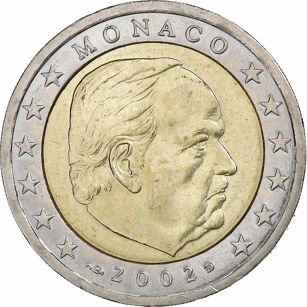 France, Rainier III, 2 Euro, 2002, Bi-Metallic, MS(63), KM:174
