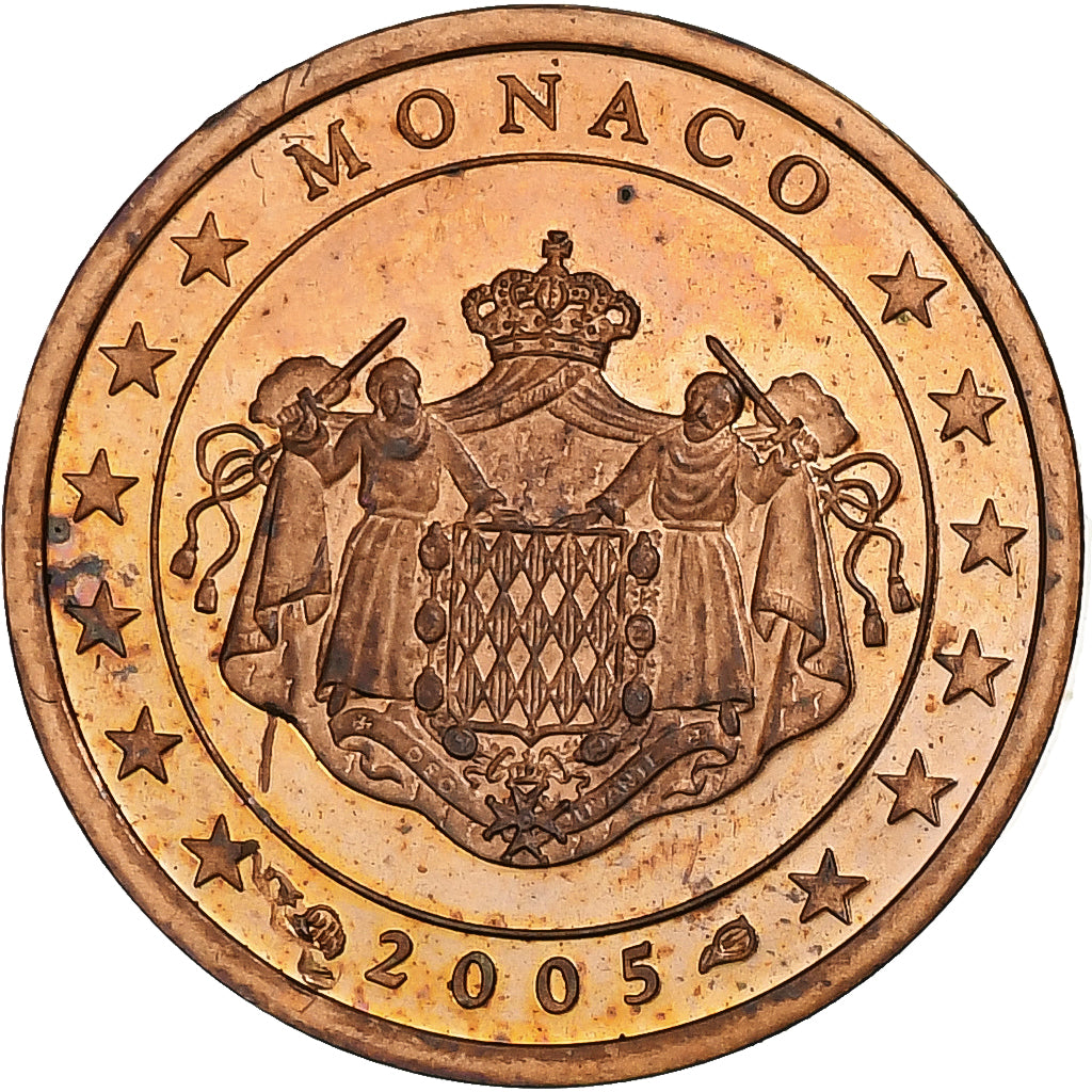 Monaco, Rainier III, Euro Cent, 2005, Copper Plated Steel, MS(63), KM:167