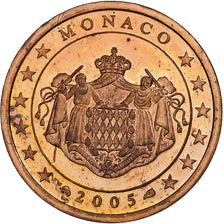 Monaco, Rainier III, Euro Cent, 2005, Copper Plated Steel, MS(63), KM:167