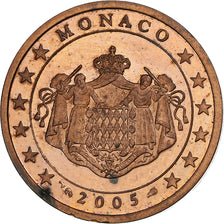 Monaco, Rainier III, 2 Euro Cent, 2005, Copper Plated Steel, MS(63), KM:168