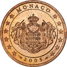 Monaco, Rainier III, 5 Euro Cent, 2005, Copper Plated Steel, MS(63), KM:169