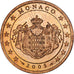 Monaco, Rainier III, 5 Euro Cent, 2005, Copper Plated Steel, MS(63), KM:169