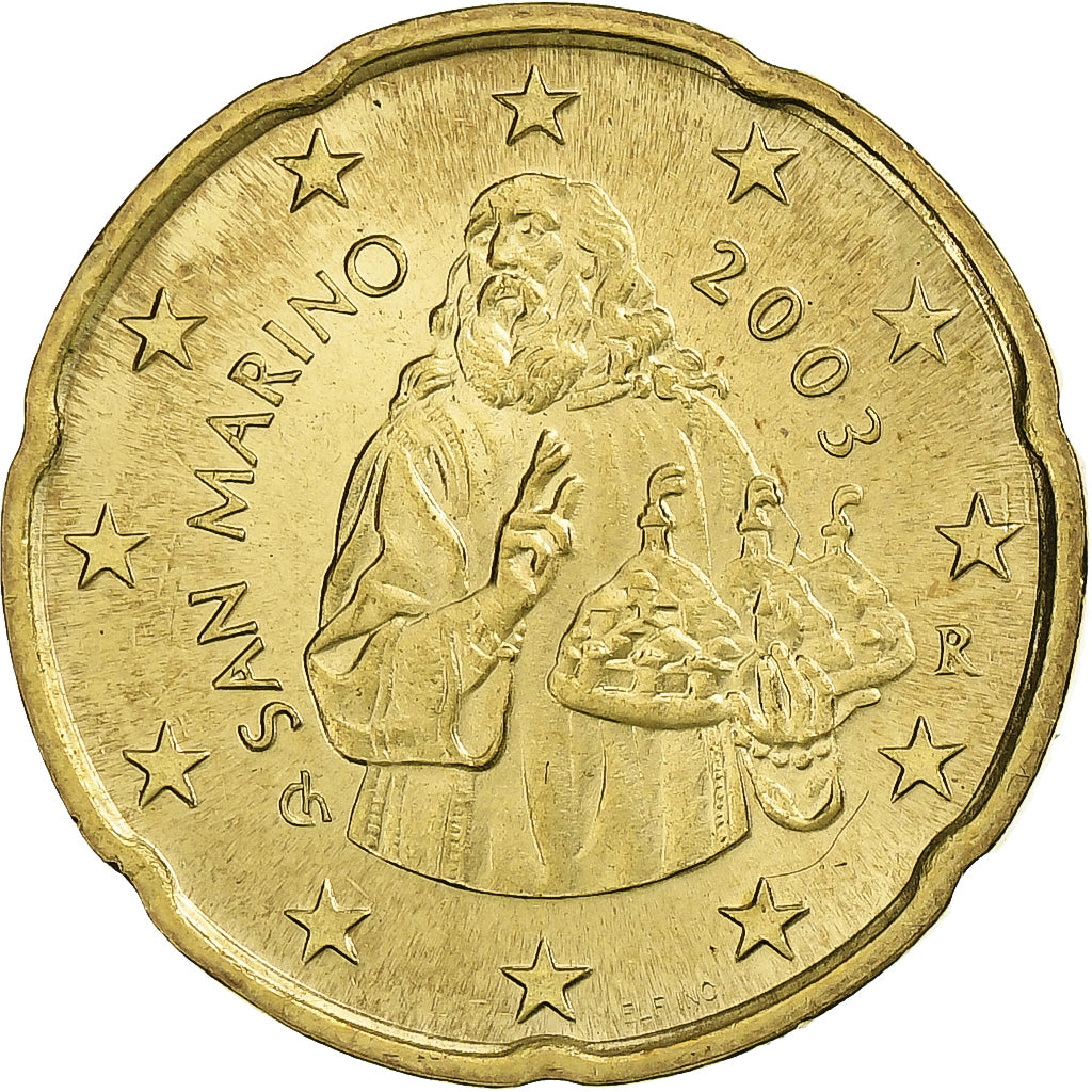San Marino, 20 Euro Cent, 2003, Rome, Nordic gold, SPL, KM:444