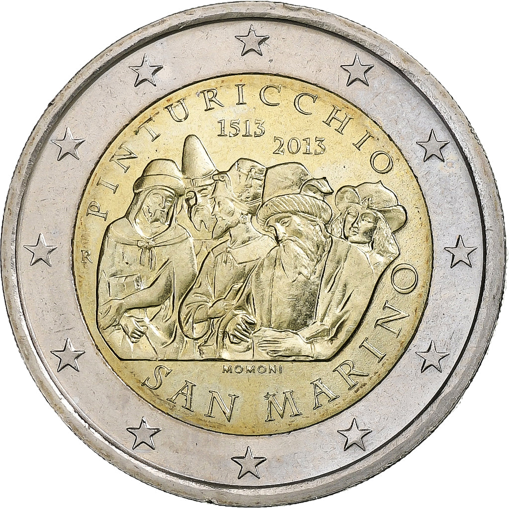 San Marino, 2 Euro, Il Pinturicchio, 2013, Rome, Bi-Metallic, MS(63), KM:294