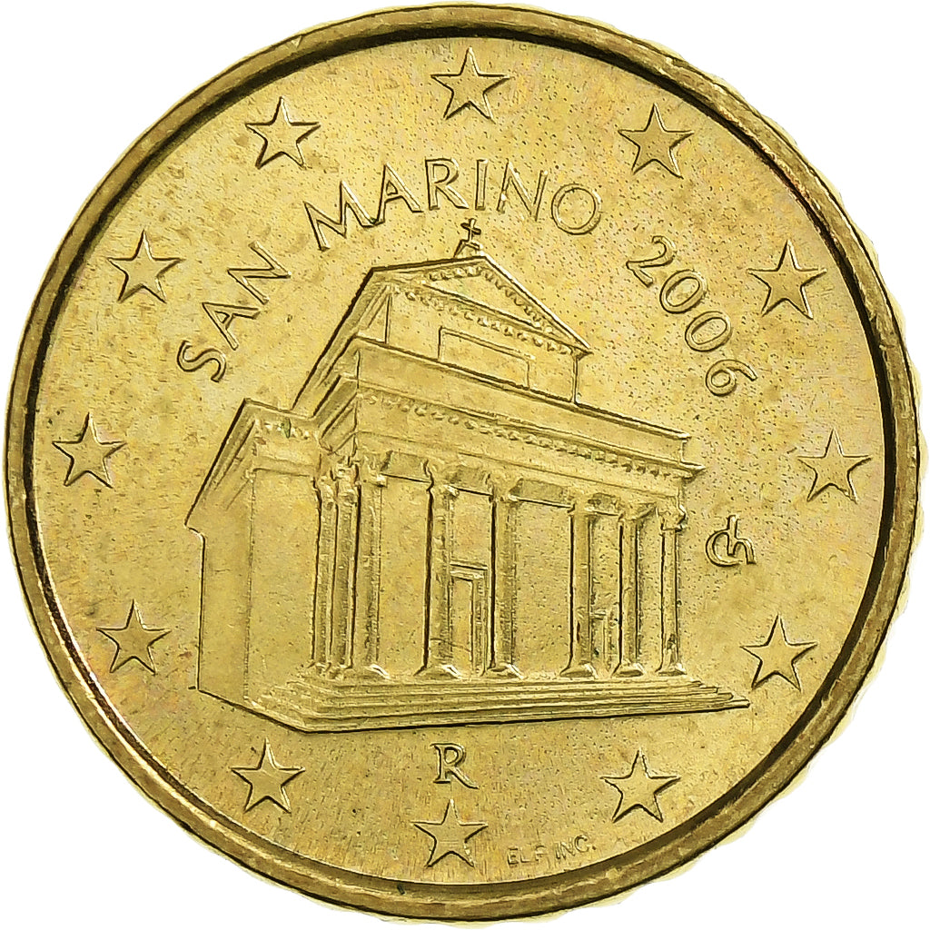 San Marino, 10 Euro Cent, 2006, Rome, Nordic gold, MS(63), KM:443