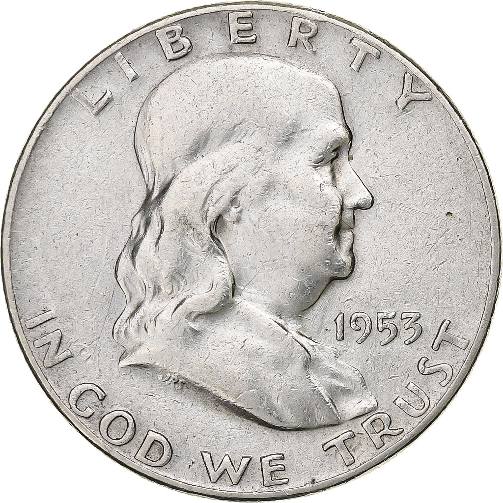 United States, Half Dollar, Franklin, 1953, Denver, Silver, EF(40-45)
