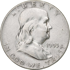 United States, Half Dollar, Franklin, 1953, Denver, Silver, EF(40-45)