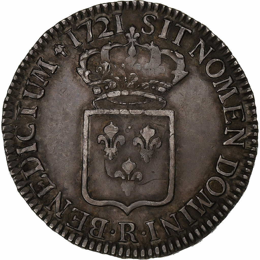 França, Louis XV, 1/2 Écu de France, 1721, Orléans, Prata, EF(40-45)