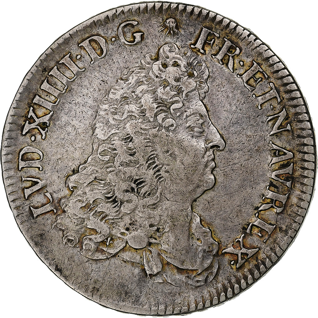 Frankrijk, Louis XIV, 1/2 Écu de Flandre, 1686, Lille, Zilver, ZF, Gadoury:182