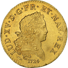 France, Louis XV, Louis d'or Mirliton, Grandes Palmes, 1724, Lille, Or, SUP