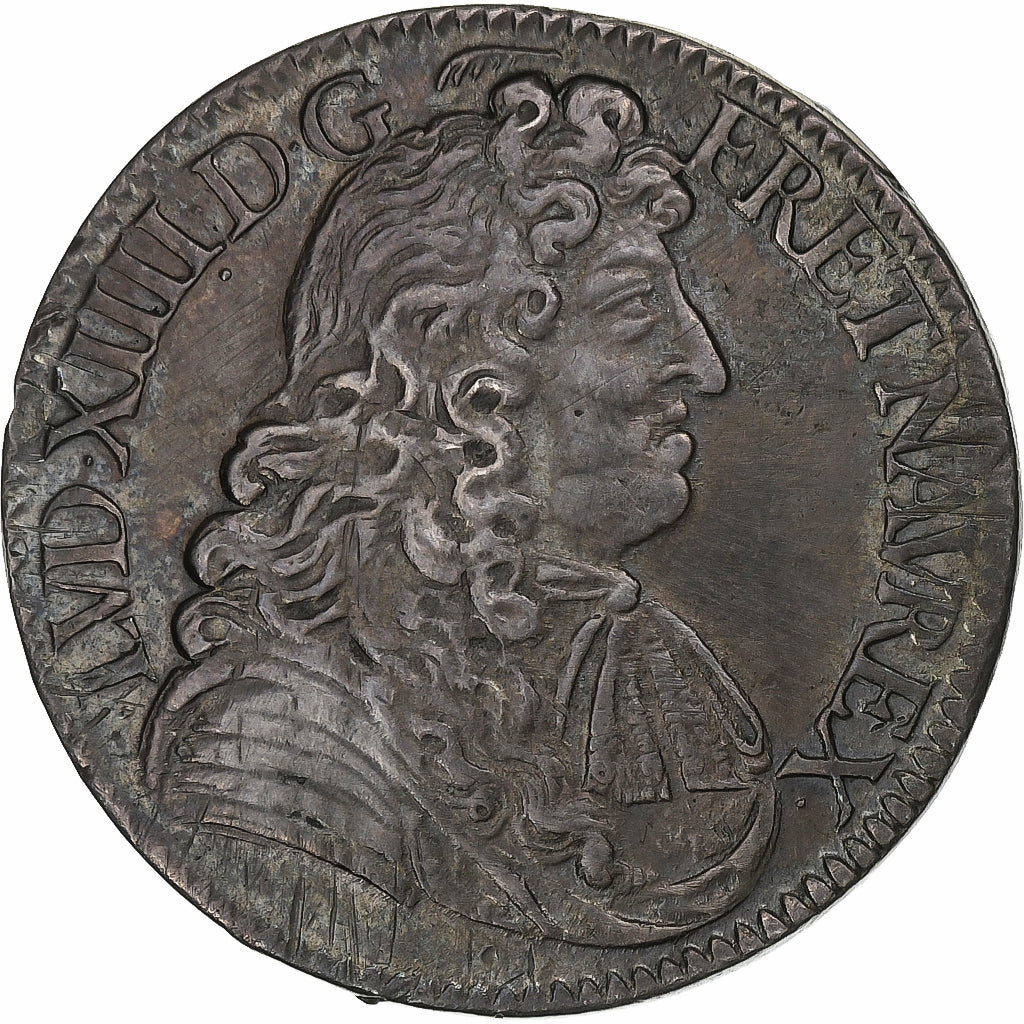 France, Louis XIV, 1/2 Écu à la cravate, 1681, Paris, Argent, TTB+