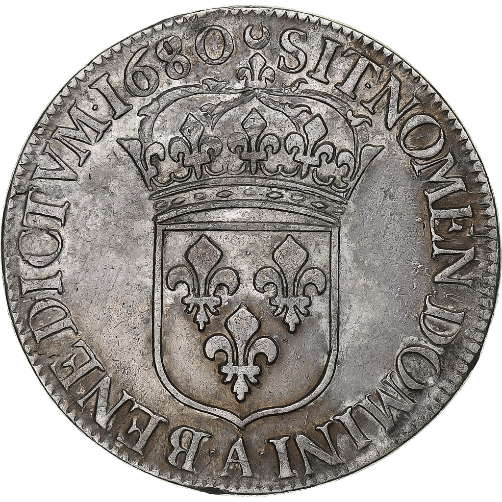 France, Louis XIV, Écu à la cravate, 1680, Paris, Argent, TTB+, Gadoury:210