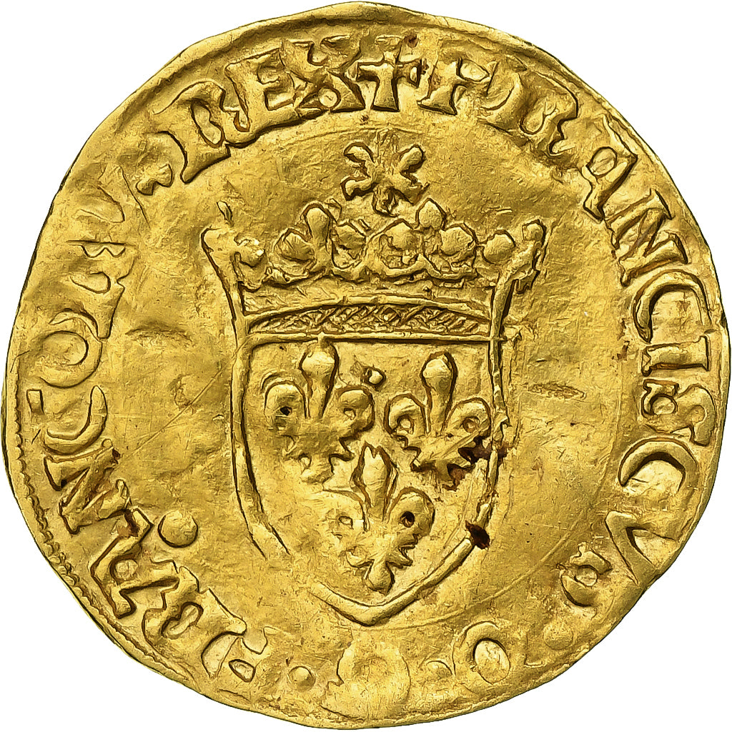 Frankrijk, François Ier, 1/2 Écu d'or au soleil, 1519-1540, Rouen, 5th type