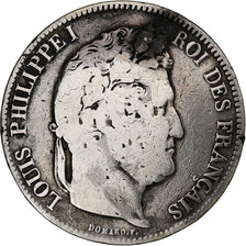 France, Louis-Philippe, 5 Francs, 1833, Strasbourg, Silver, F(12-15)