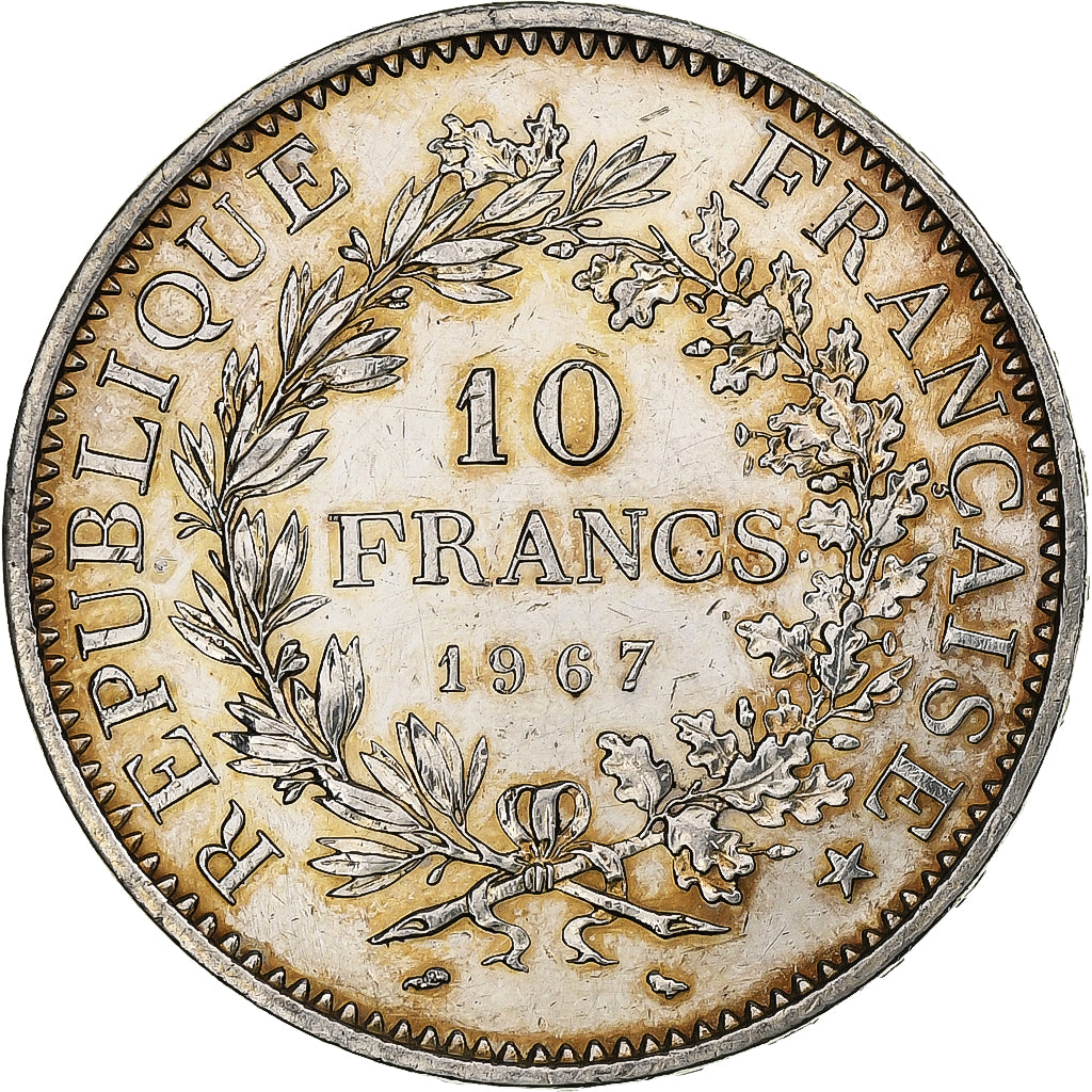 France, 10 Francs, Hercule, 1967, Paris, Silver, MS(60-62), Gadoury:813, KM:932