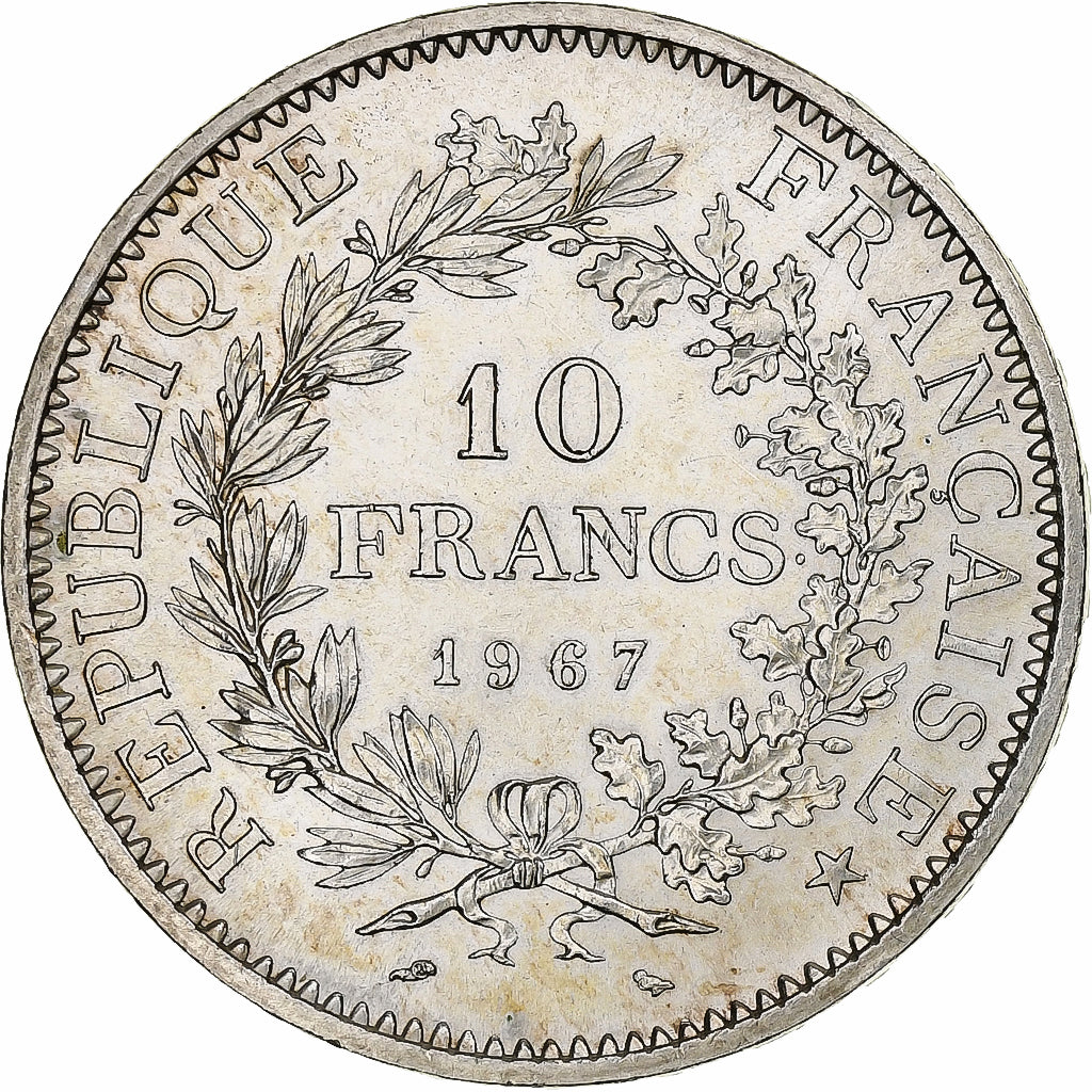 Francja, 10 Francs, Hercule, 1967, Paris, Avec accent, Srebro, MS(60-62)