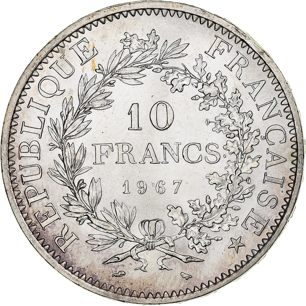 Francia, 10 Francs, Hercule, 1967, Paris, Avec accent, Plata, EBC+, Gadoury:813