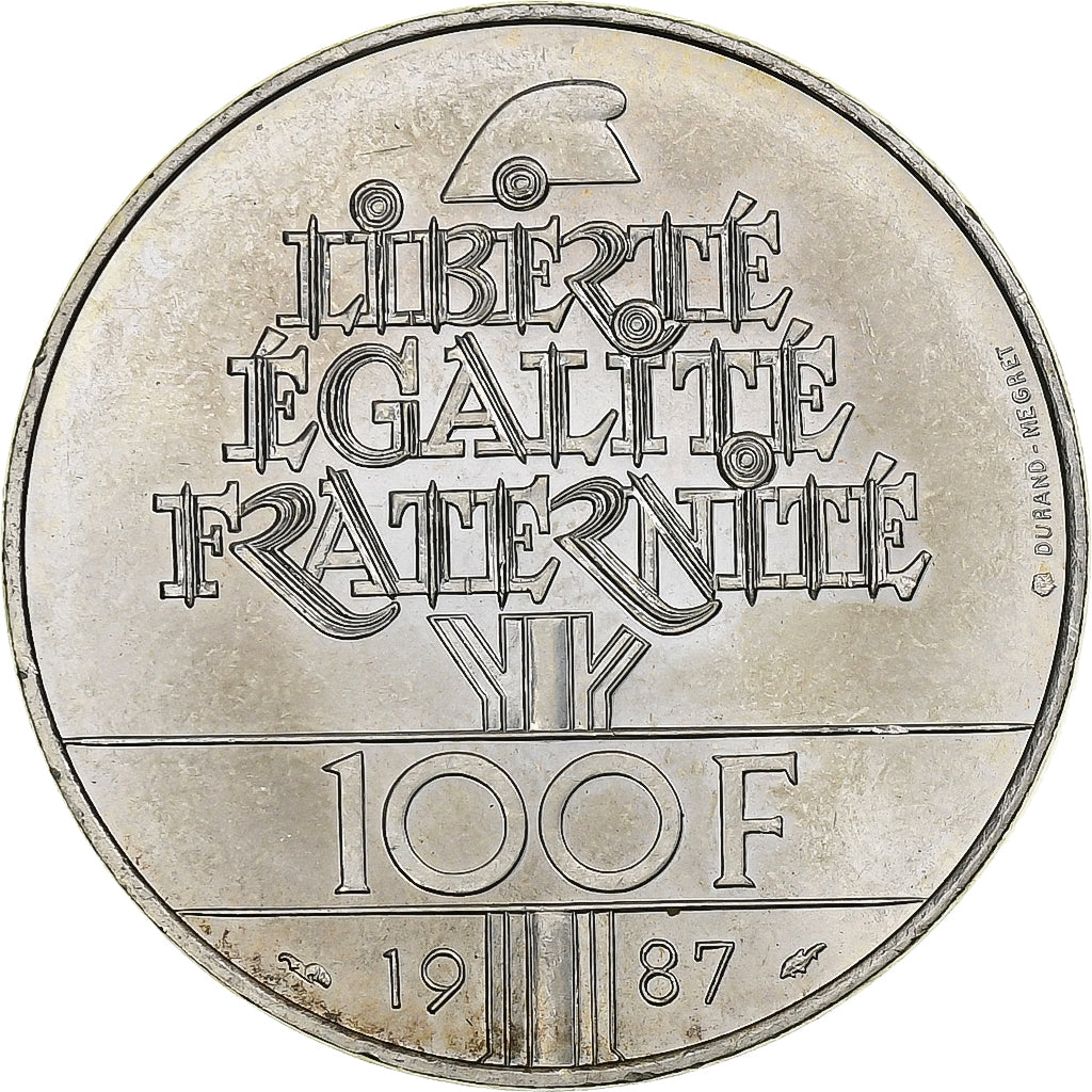 France, 100 Francs, La Fayette, 1987, MDP, Silver, MS(60-62), Gadoury:902