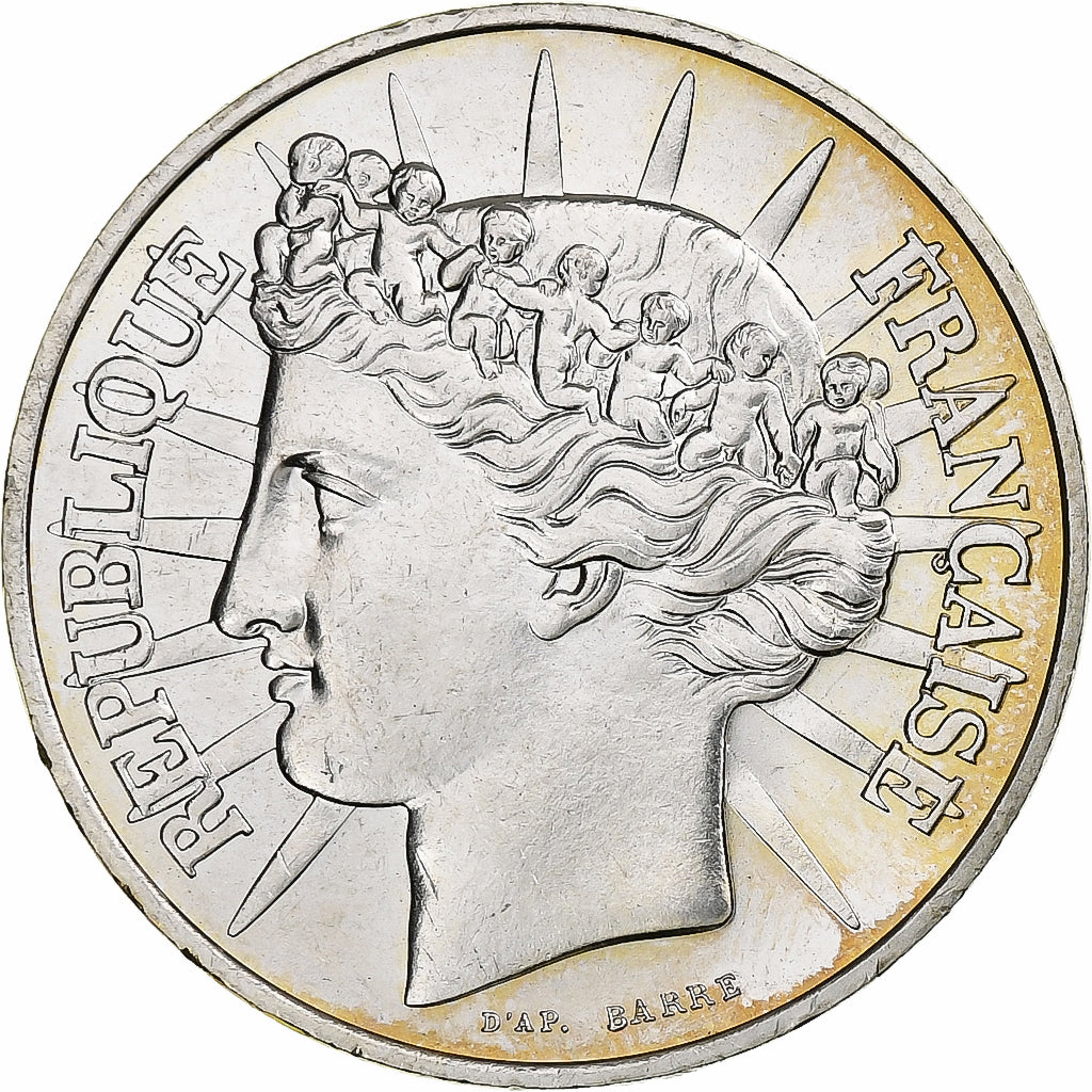 France, 100 Francs, Fraternité, 1988, MDP, Silver, MS(60-62), Gadoury:903