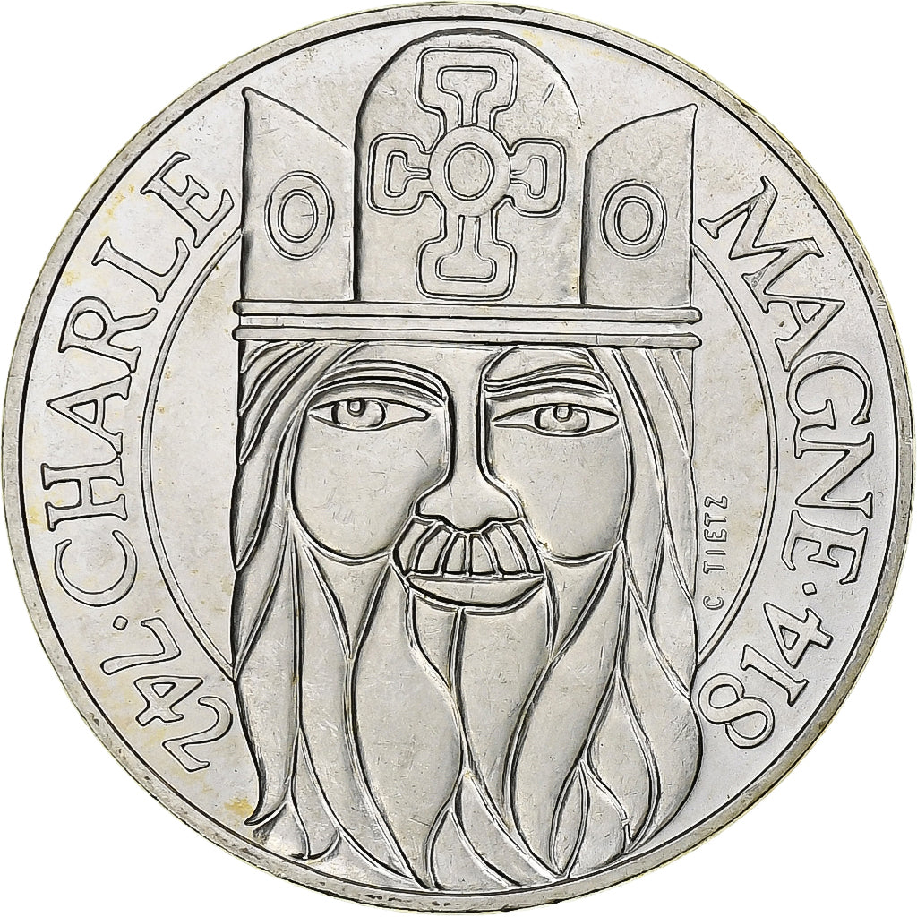 France, 100 Francs, Charlemagne, 1990, MDP, Argent, SUP+, Gadoury:905, KM:982