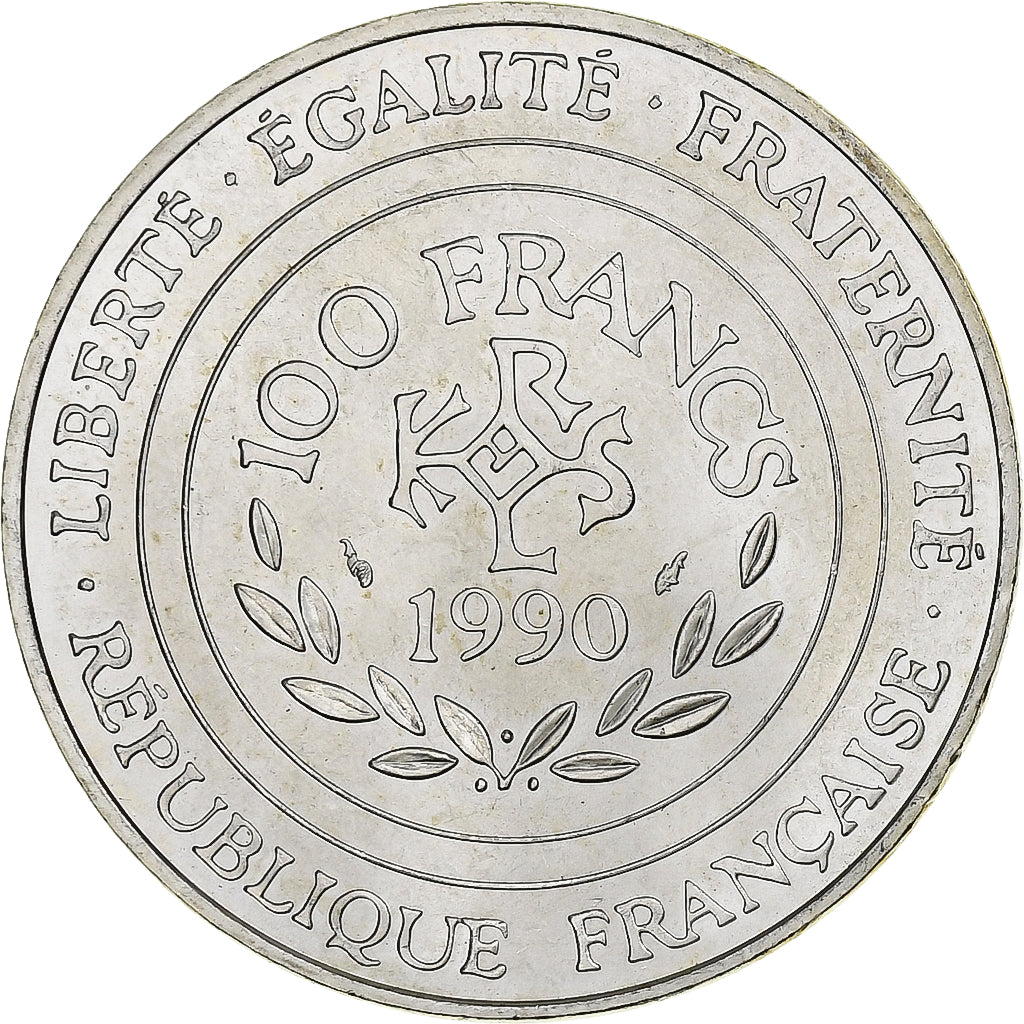 France, 100 Francs, Charlemagne, 1990, MDP, Argent, SUP+, Gadoury:905, KM:982