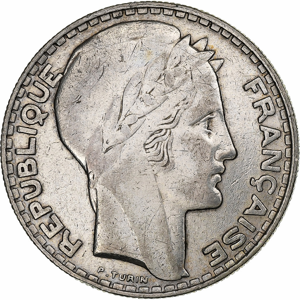 Frankreich, 20 Francs, Turin, 1933, Paris, Silber, SS, Gadoury:852, KM:879