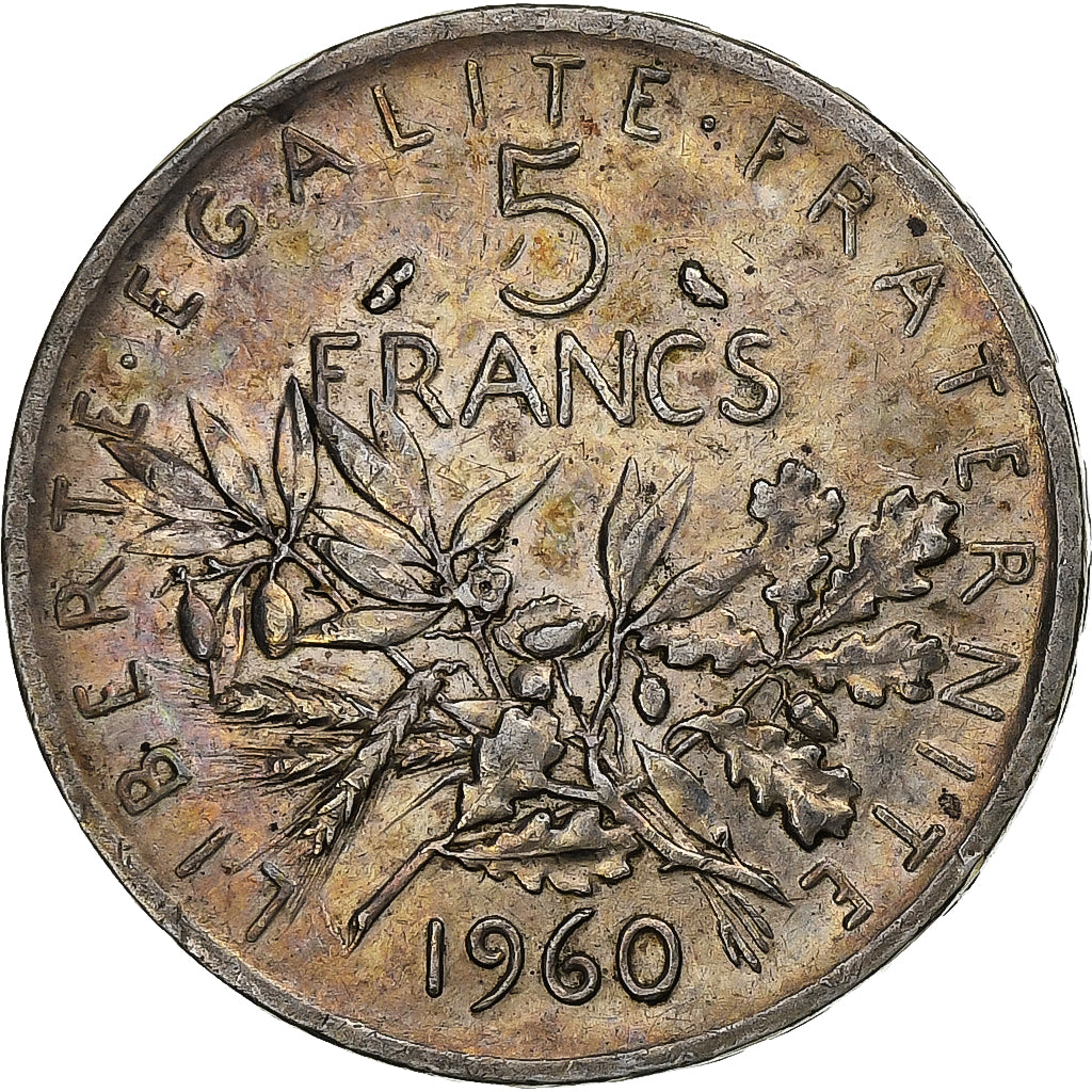 Frankreich, 5 Francs, Semeuse, 1960, Paris, Silber, SS+, Gadoury:770, KM:926