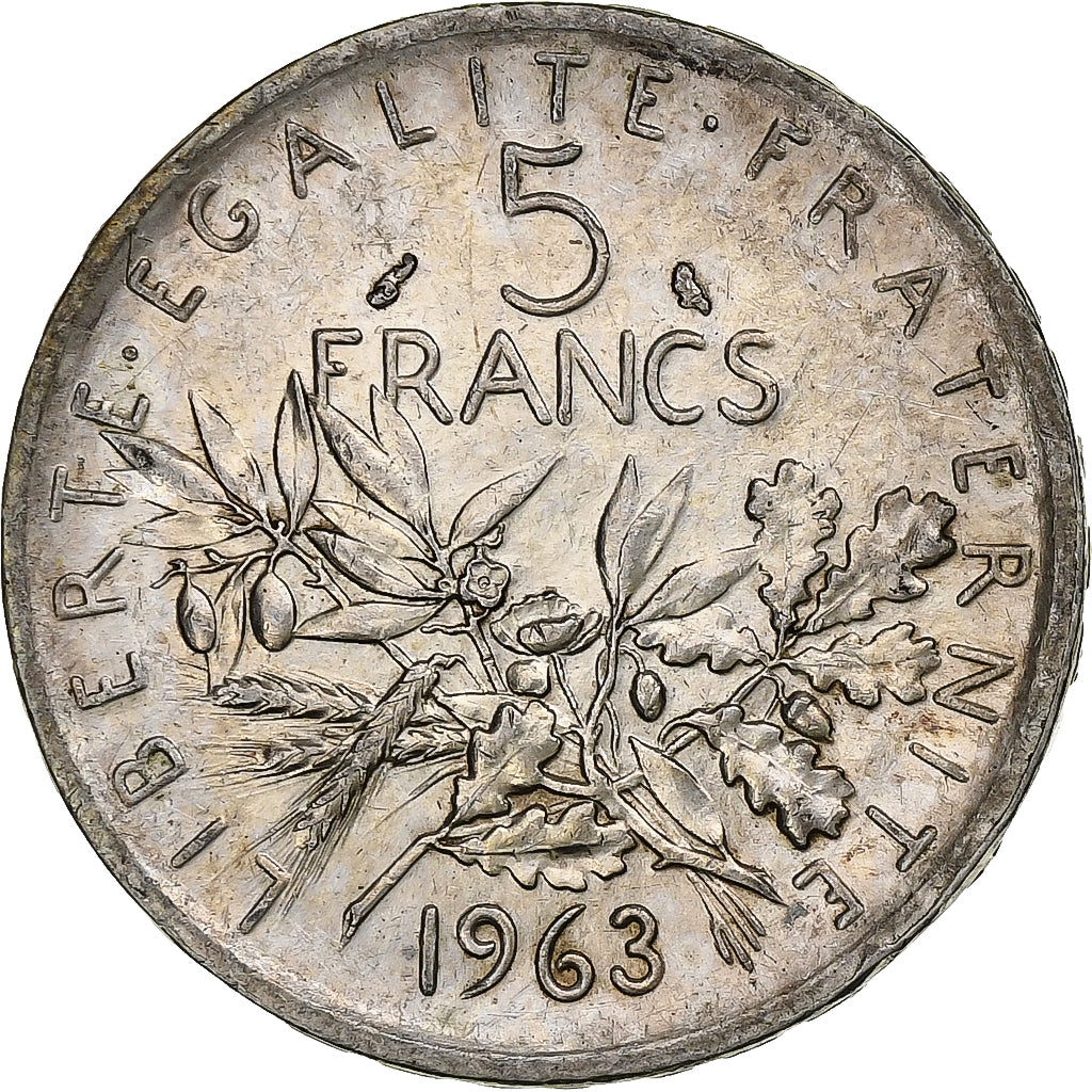 France, 5 Francs, Semeuse, 1963, Paris, Argent, TTB+, Gadoury:770, KM:926