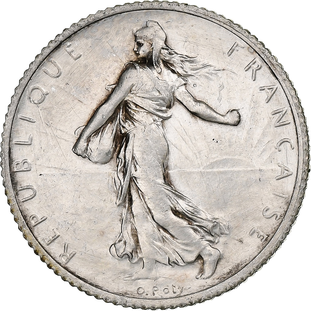 Frankrijk, 1 Franc, Semeuse, 1920, Paris, Zilver, PR, Gadoury:467, KM:844.1