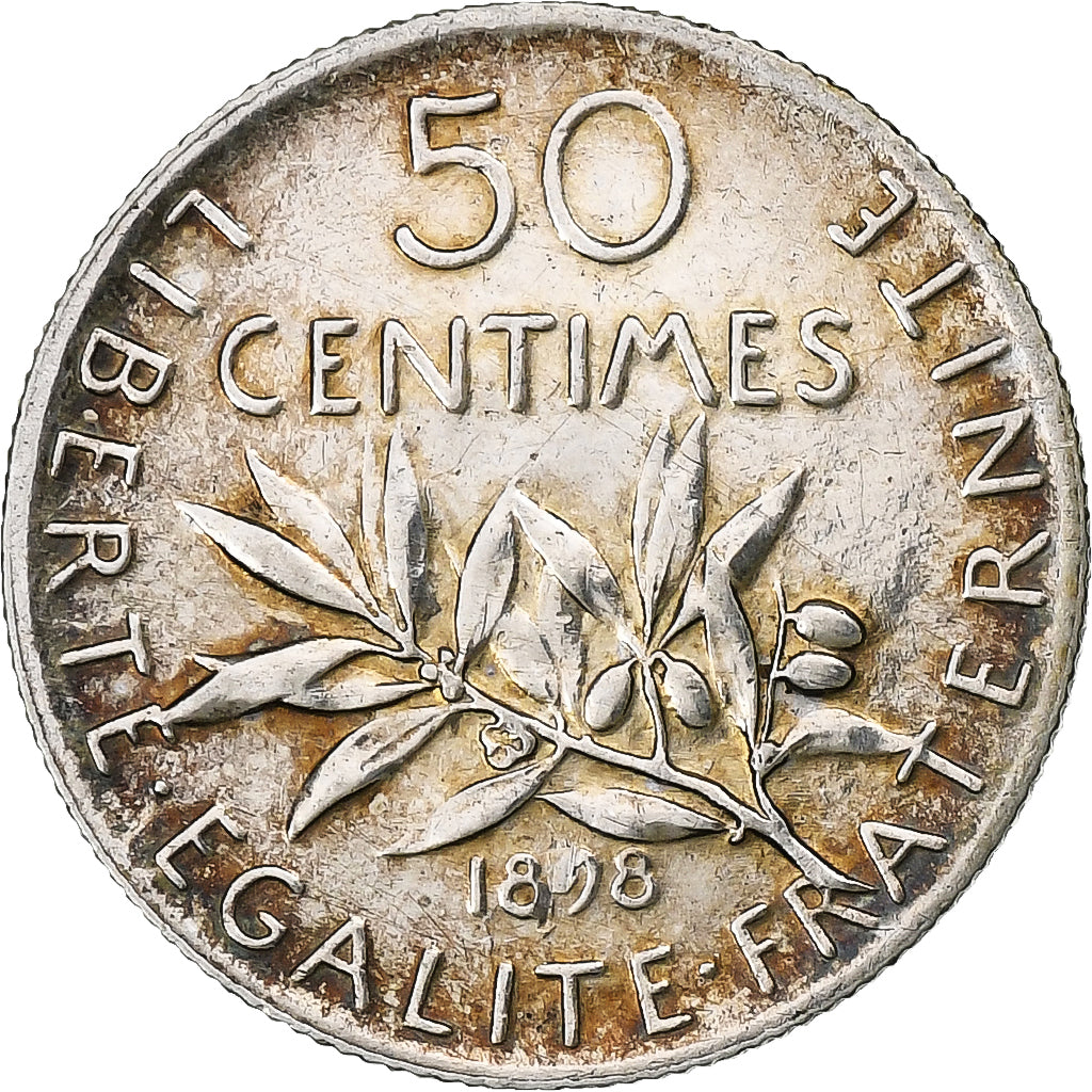 France, 50 Centimes, Semeuse, 1898, Paris, Argent, TTB+, Gadoury:420, KM:854