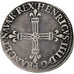 Francia, Henri IV, 1/4 Ecu, 1590, Châlons-en-Champagne, 1st Type, Plata, MBC+