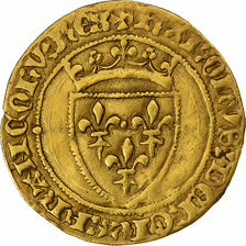 França, Charles VII, 1/2 ECU D'or, 1438-1461, Paris, Dourado, EF(40-45)