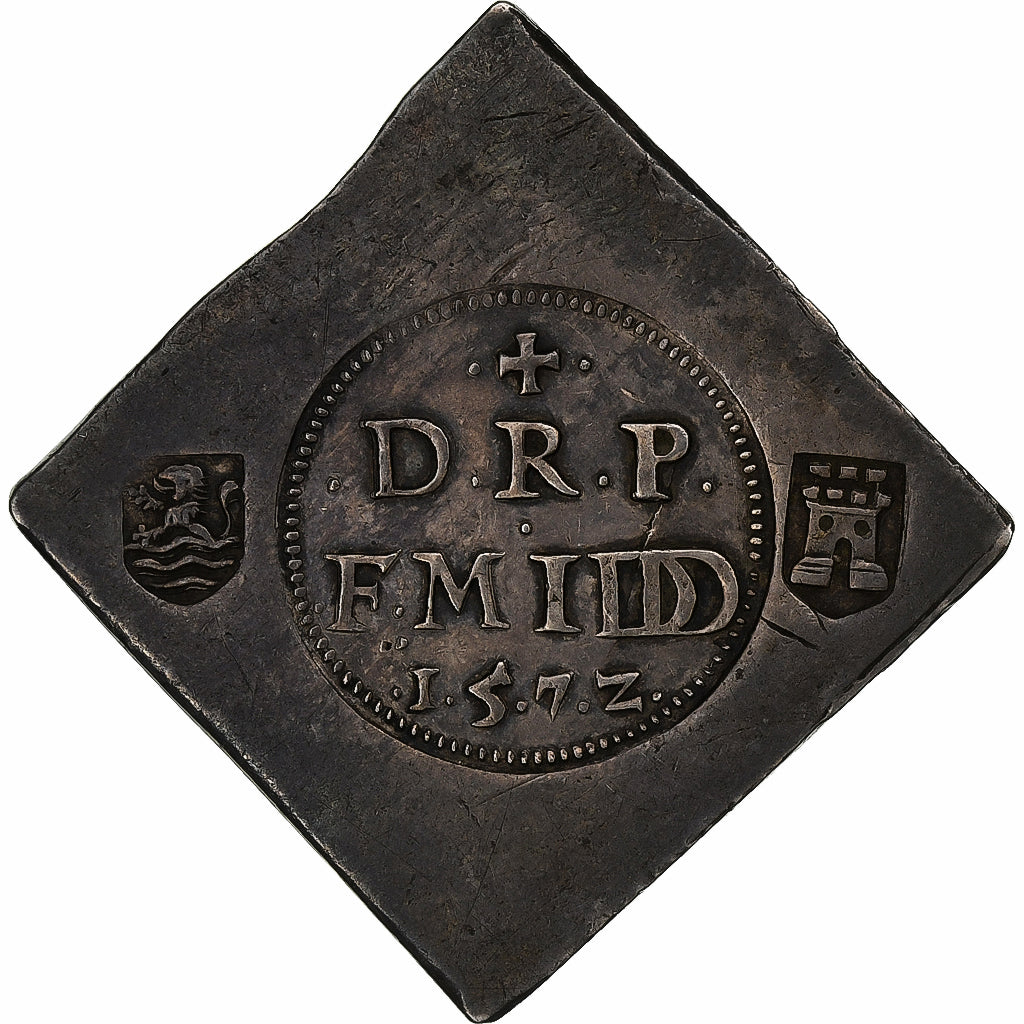 Paesi Bassi, Philip II, Daalder, 36 Stuivers, 1572, Middelbourg, Argento, BB+